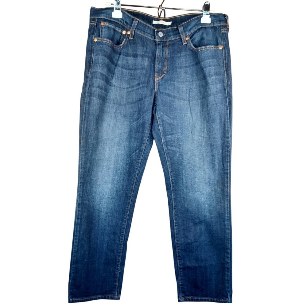 Levi's Dark Wash Boyfriend Jeans Women's Size 16 (36" Waist) Short Inseam - Picture 4 of 9
